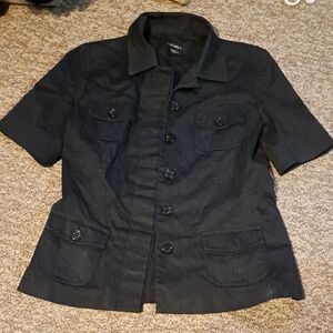 Women's Black Button Down Shirt